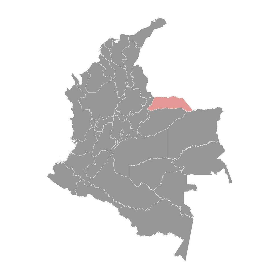 arauca Dipartimento carta geografica, amministrativo divisione di Colombia. vettore