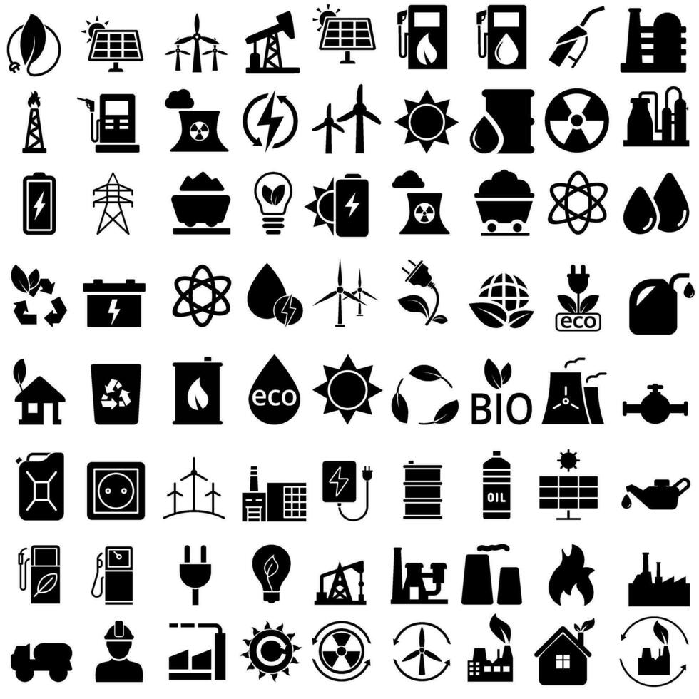 energia icona vettore impostare. energia illustrazione cartello collezione. elettricità simbolo.