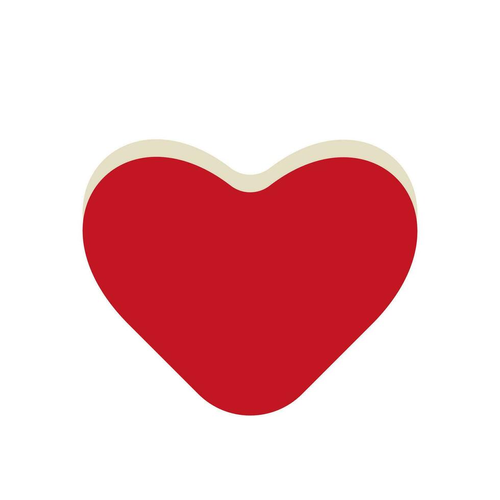 cuore rosso isolato su sfondo bianco vettore