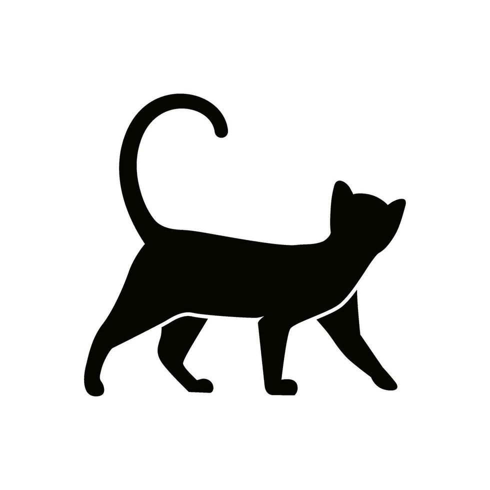 nero gatto vettore logo