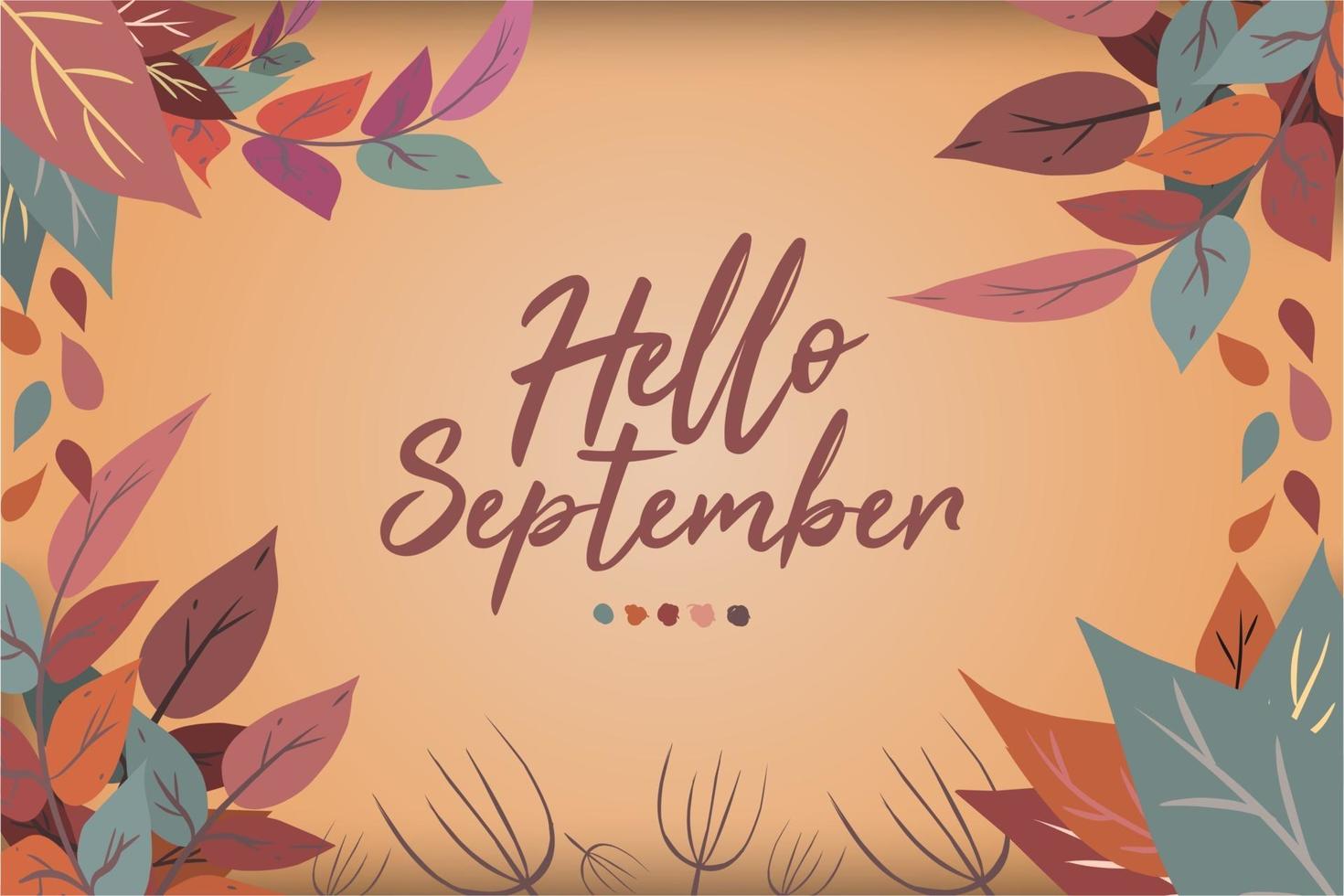 ciao settembre lettering premium disegnato a mano vettore