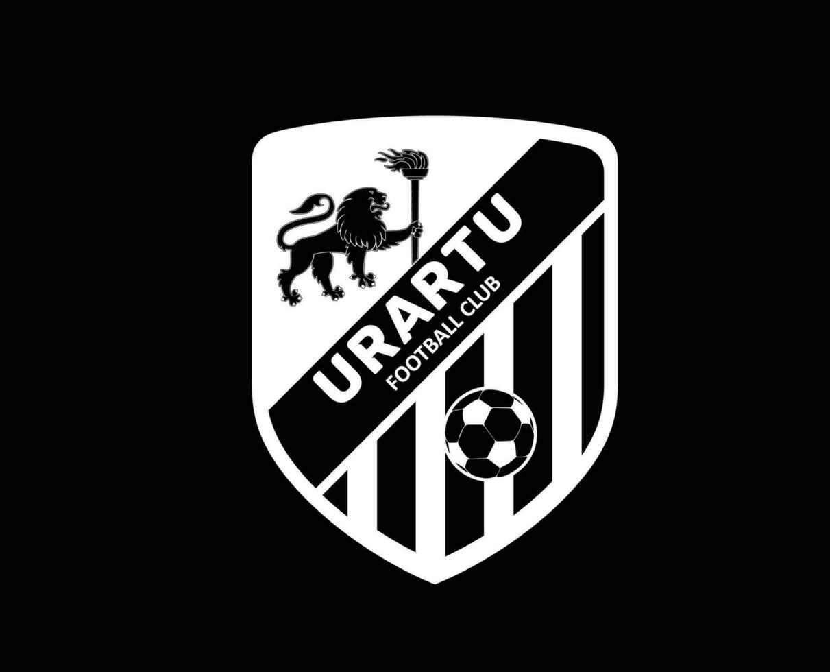 fc urartù yerevan club simbolo logo bianca Armenia lega calcio astratto design vettore illustrazione con nero sfondo