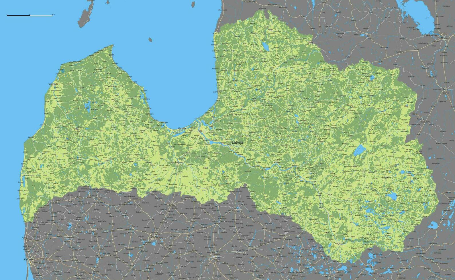 carta geografica di Lettonia vettore illustrazione