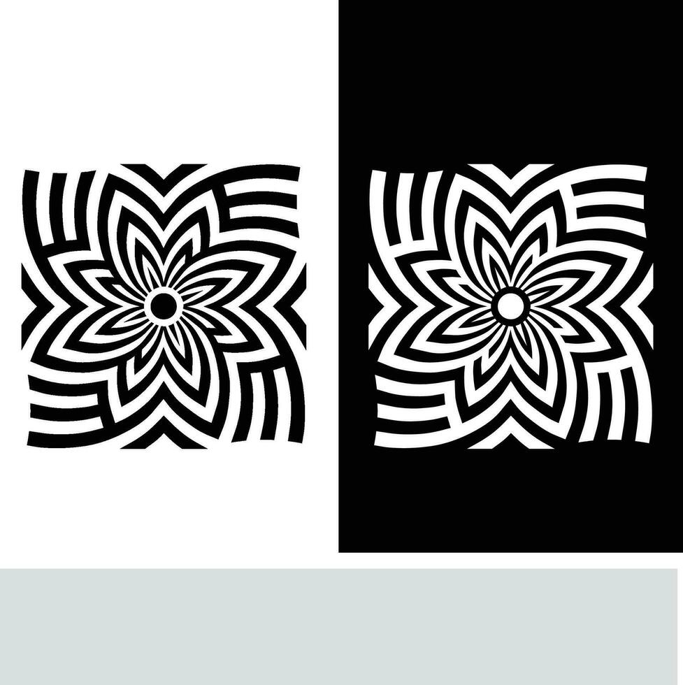 astratto senza soluzione di continuità modello con sagome fiori nel nero e bianca. floreale ripetendo monocromatico sfondo. infinito Stampa struttura. tessuto design. sfondo - vettore