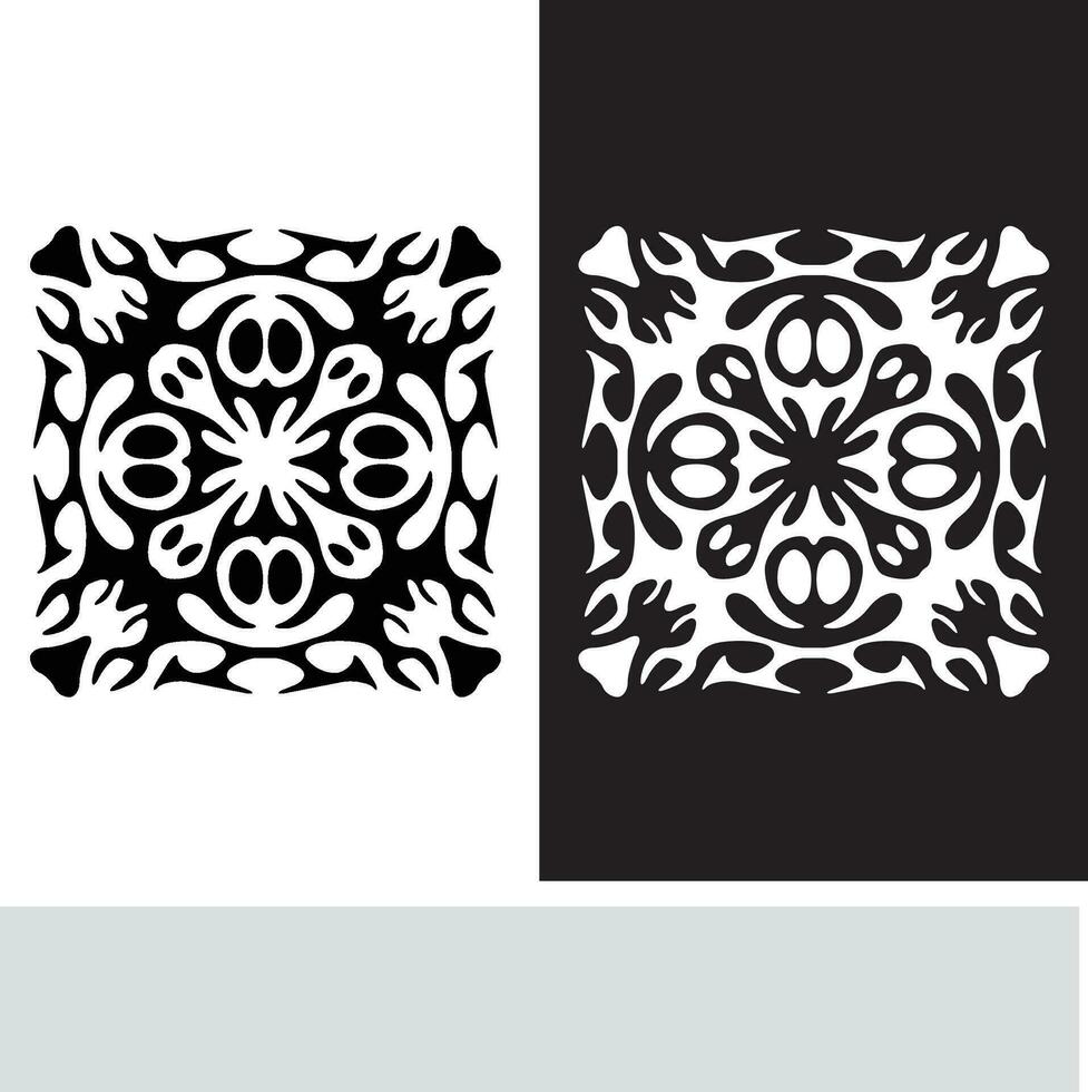 astratto senza soluzione di continuità modello con sagome fiori nel nero e bianca. floreale ripetendo monocromatico sfondo. infinito Stampa struttura. tessuto design. sfondo - vettore