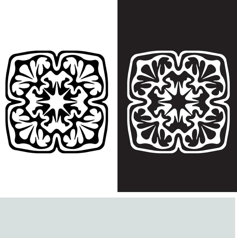 astratto senza soluzione di continuità modello con sagome fiori nel nero e bianca. floreale ripetendo monocromatico sfondo. infinito Stampa struttura. tessuto design. sfondo - vettore