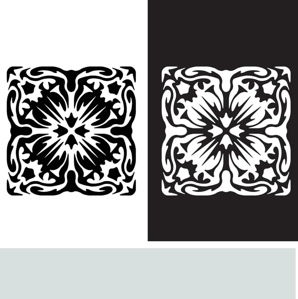 astratto senza soluzione di continuità modello con sagome fiori nel nero e bianca. floreale ripetendo monocromatico sfondo. infinito Stampa struttura. tessuto design. sfondo - vettore