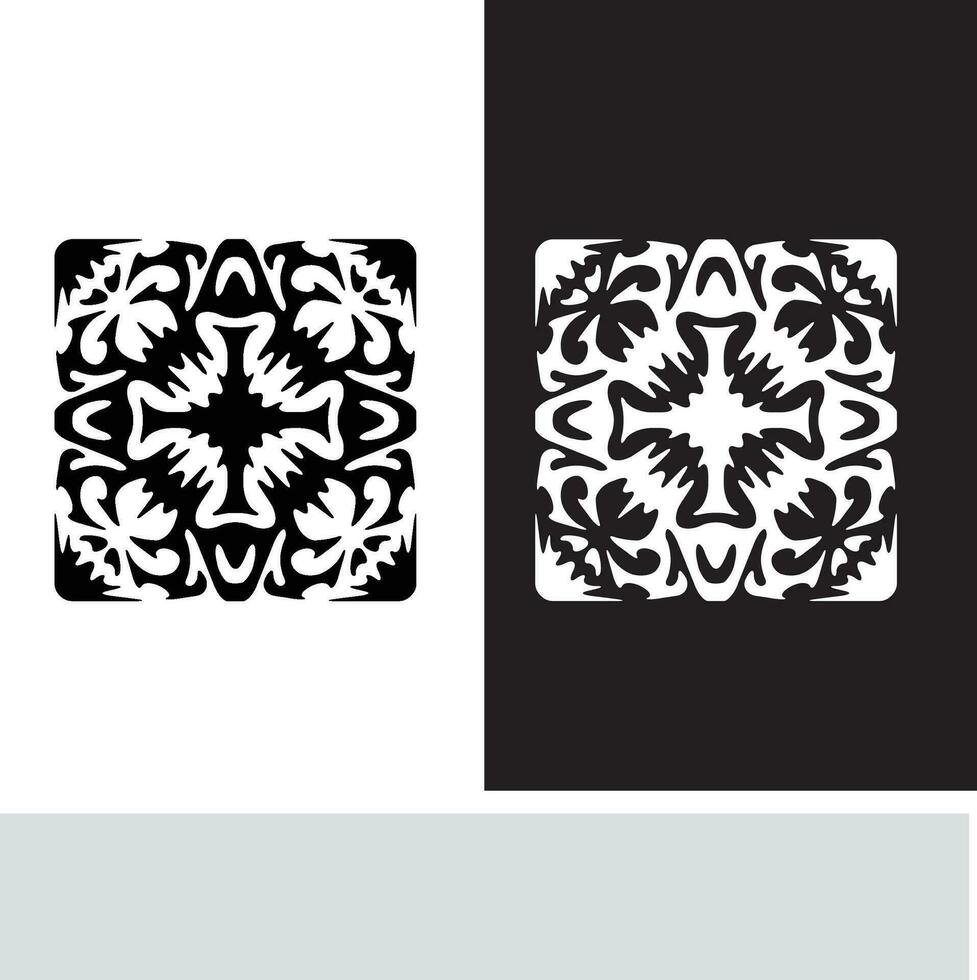 astratto senza soluzione di continuità modello con sagome fiori nel nero e bianca. floreale ripetendo monocromatico sfondo. infinito Stampa struttura. tessuto design. sfondo - vettore