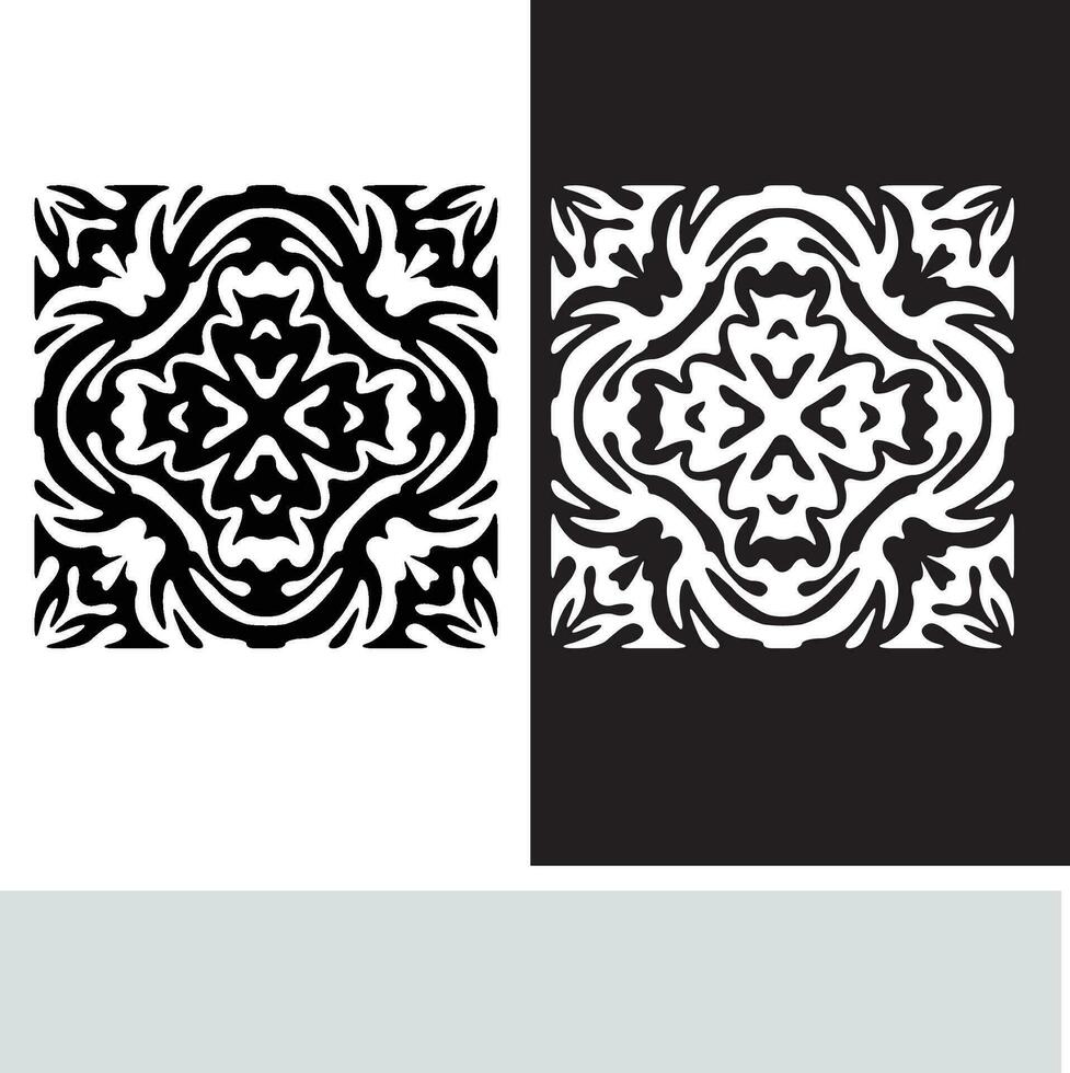 astratto senza soluzione di continuità modello con sagome fiori nel nero e bianca. floreale ripetendo monocromatico sfondo. infinito Stampa struttura. tessuto design. sfondo - vettore