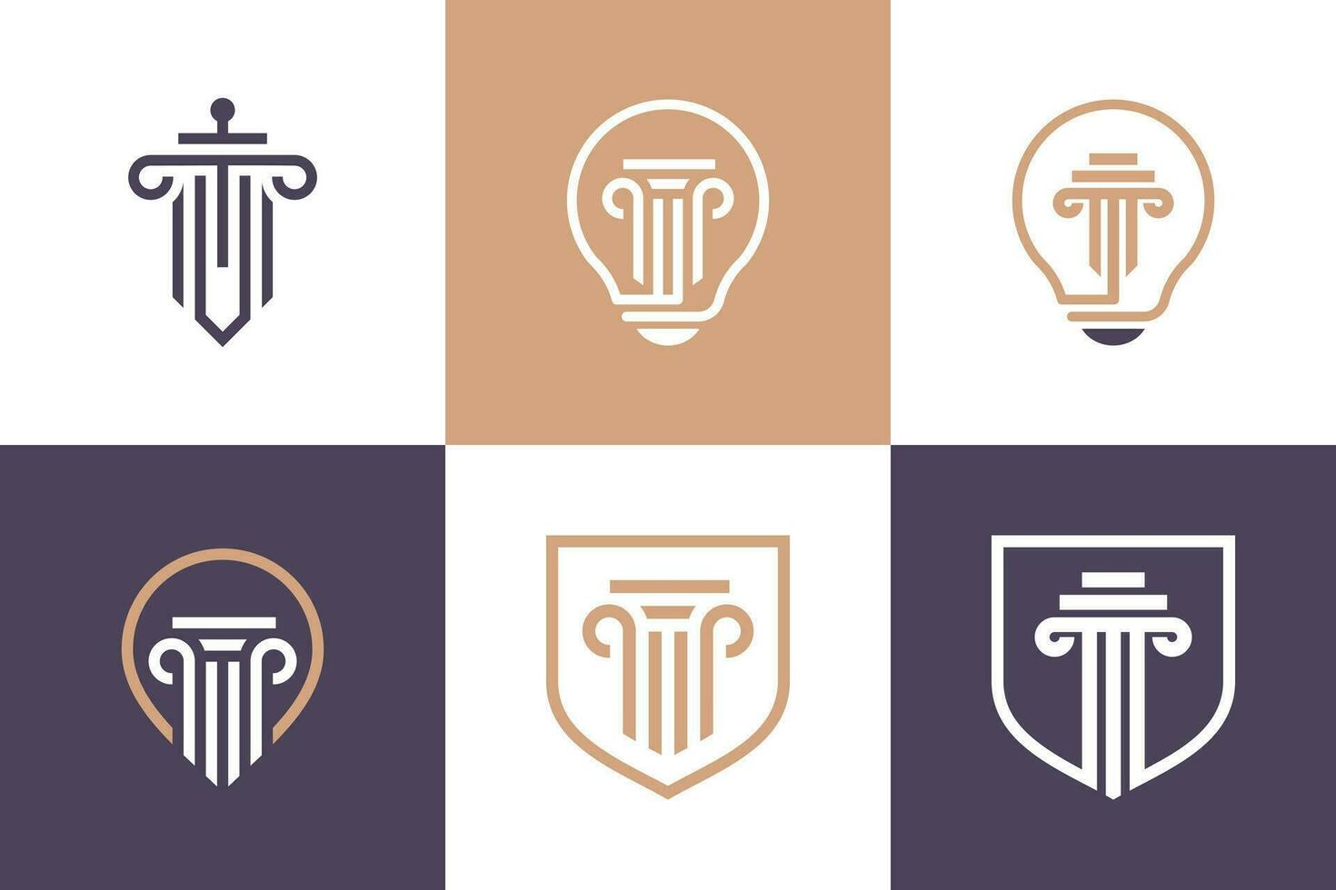 impostato di avvocato logo design elemento vettore icona con creativo idea