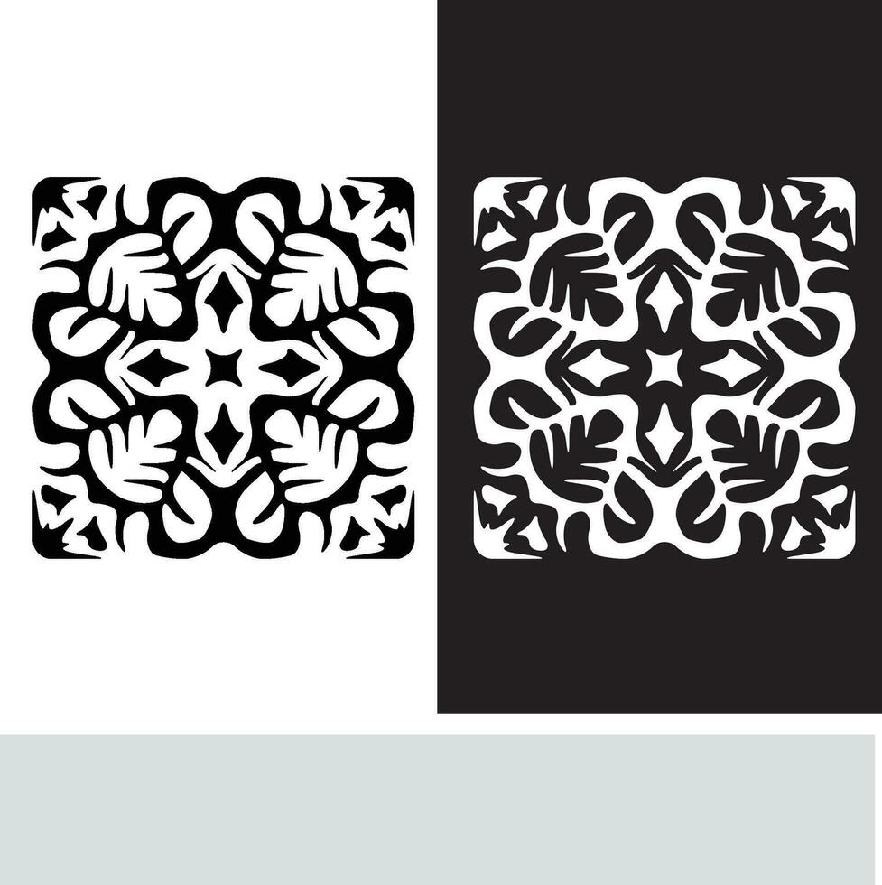 astratto senza soluzione di continuità modello con sagome fiori nel nero e bianca. floreale ripetendo monocromatico sfondo. infinito Stampa struttura. tessuto design. sfondo - vettore