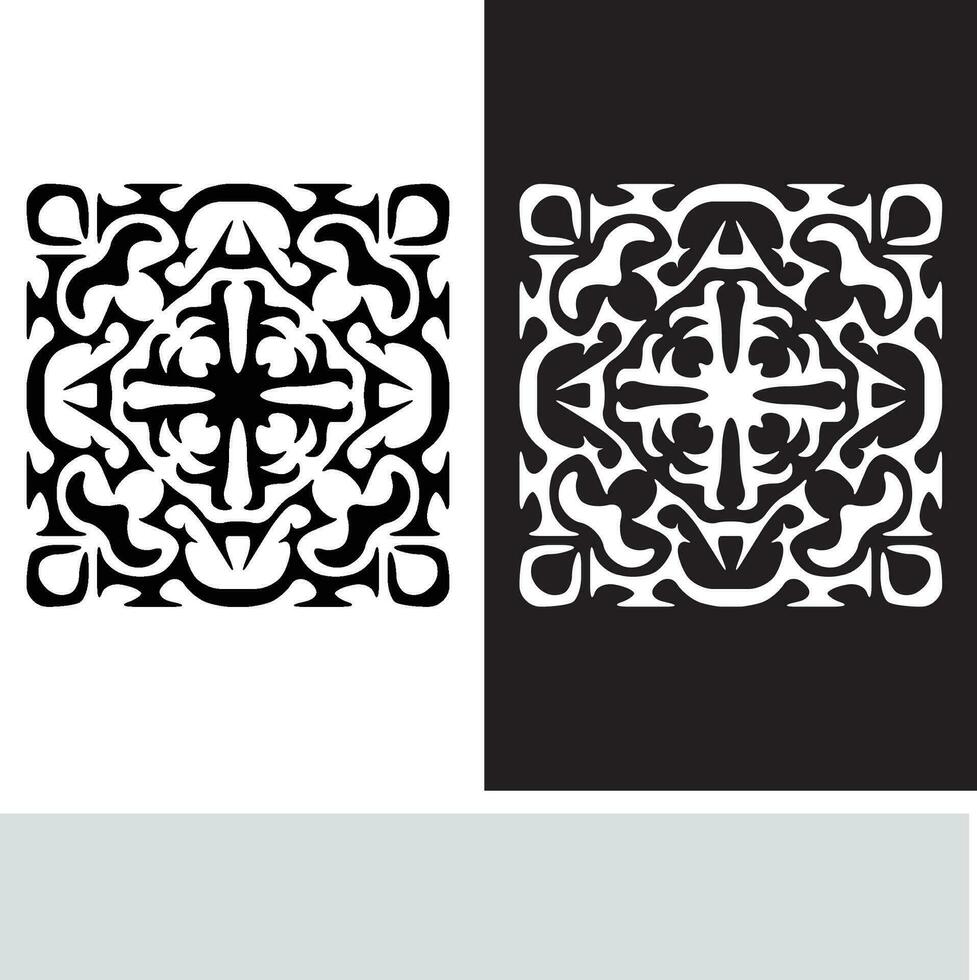 astratto senza soluzione di continuità modello con sagome fiori nel nero e bianca. floreale ripetendo monocromatico sfondo. infinito Stampa struttura. tessuto design. sfondo - vettore