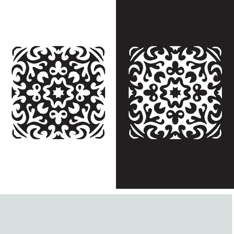 astratto senza soluzione di continuità modello con sagome fiori nel nero e bianca. floreale ripetendo monocromatico sfondo. infinito Stampa struttura. tessuto design. sfondo - vettore