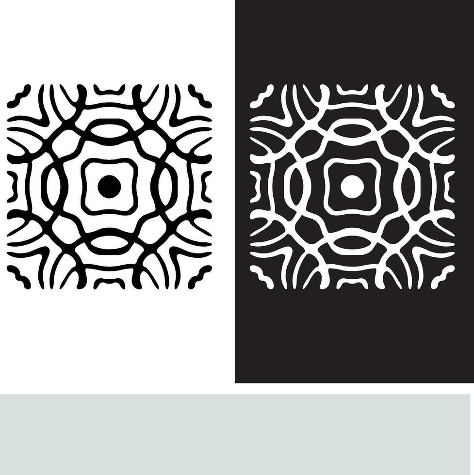 astratto senza soluzione di continuità modello con sagome fiori nel nero e bianca. floreale ripetendo monocromatico sfondo. infinito Stampa struttura. tessuto design. sfondo - vettore