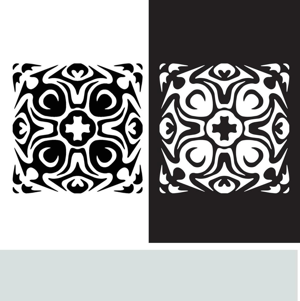 astratto senza soluzione di continuità modello con sagome fiori nel nero e bianca. floreale ripetendo monocromatico sfondo. infinito Stampa struttura. tessuto design. sfondo - vettore