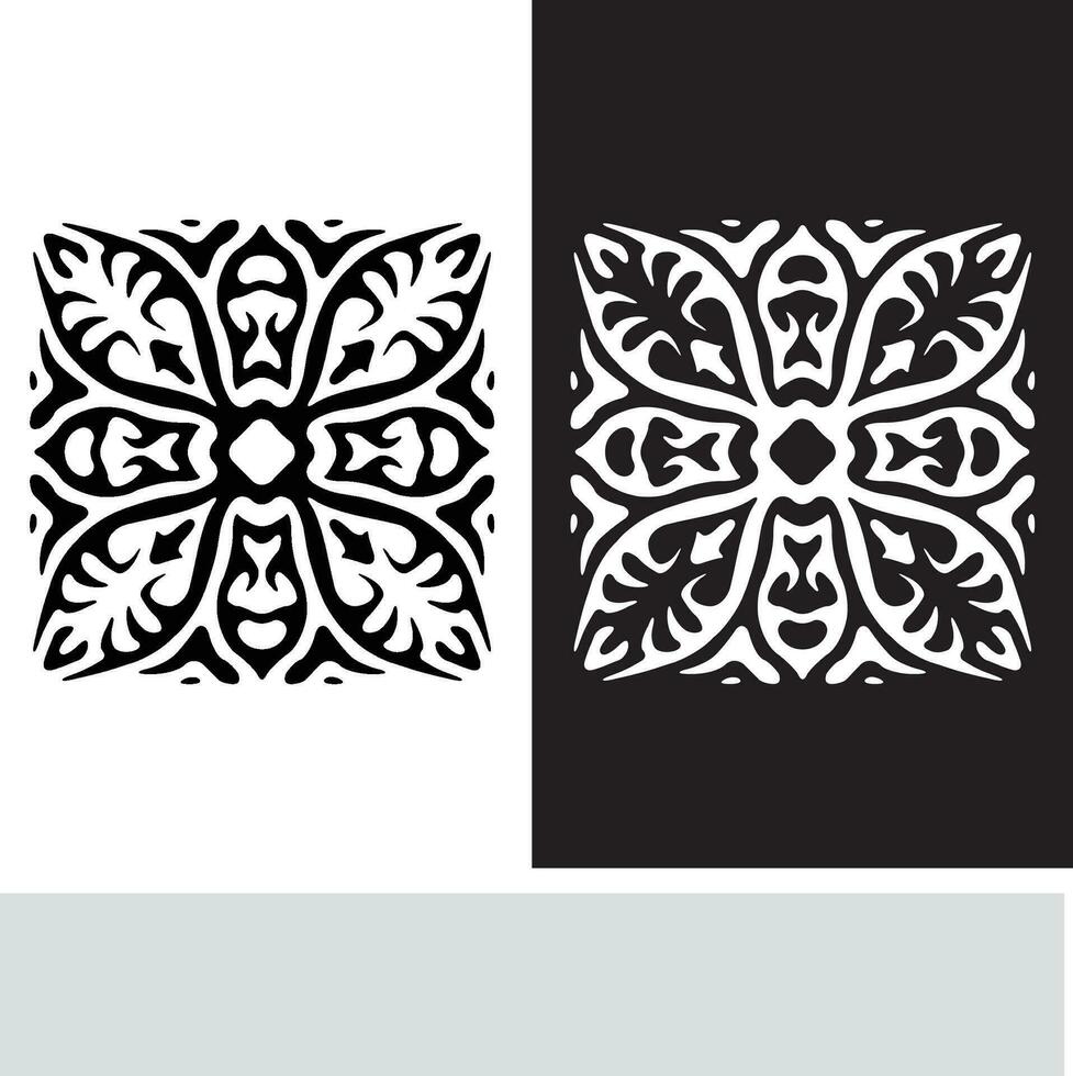 astratto senza soluzione di continuità modello con sagome fiori nel nero e bianca. floreale ripetendo monocromatico sfondo. infinito Stampa struttura. tessuto design. sfondo - vettore