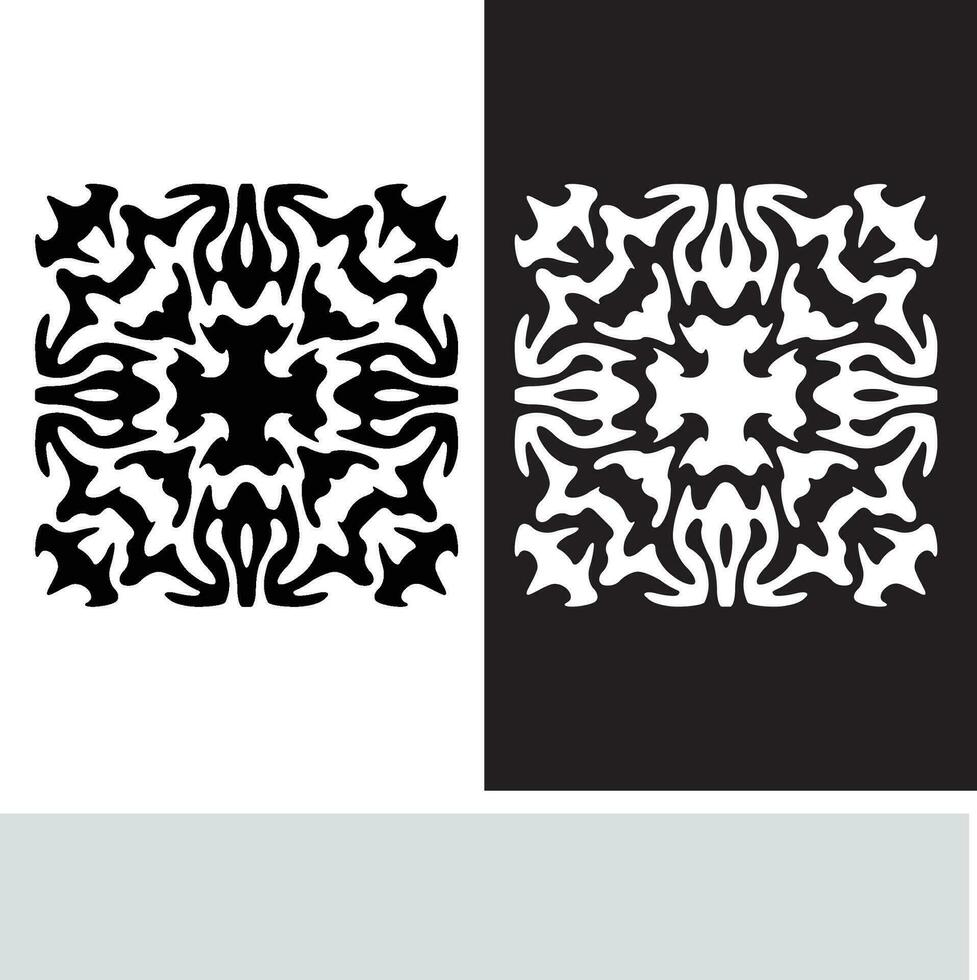 astratto senza soluzione di continuità modello con sagome fiori nel nero e bianca. floreale ripetendo monocromatico sfondo. infinito Stampa struttura. tessuto design. sfondo - vettore