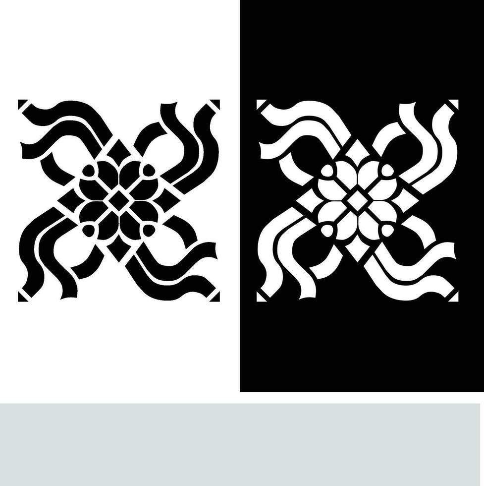 astratto senza soluzione di continuità modello con sagome fiori nel nero e bianca. floreale ripetendo monocromatico sfondo. infinito Stampa struttura. tessuto design. sfondo - vettore