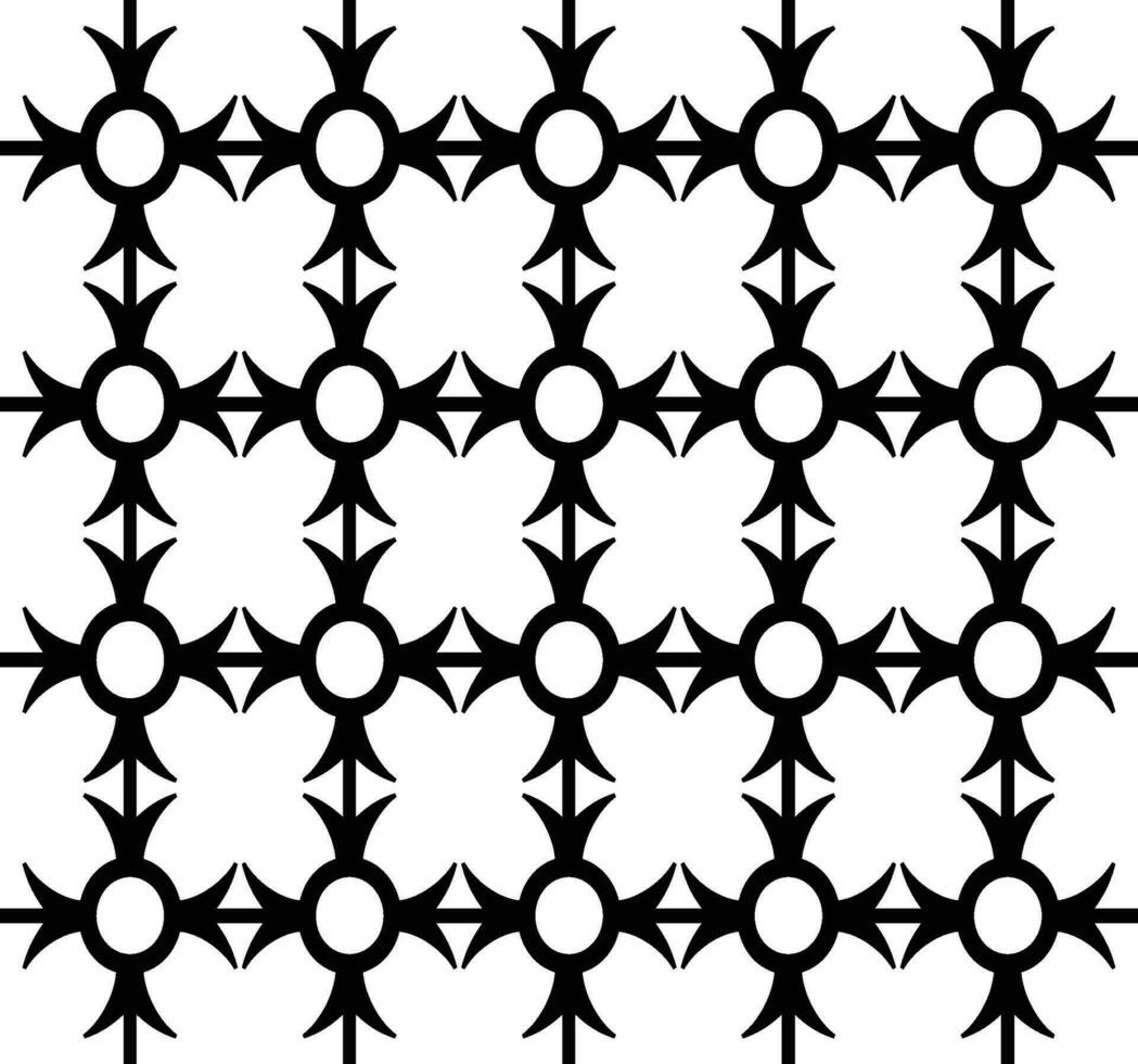 astratto senza soluzione di continuità modello con sagome fiori nel nero e bianca. floreale ripetendo monocromatico sfondo. infinito Stampa struttura. tessuto design. sfondo - vettore