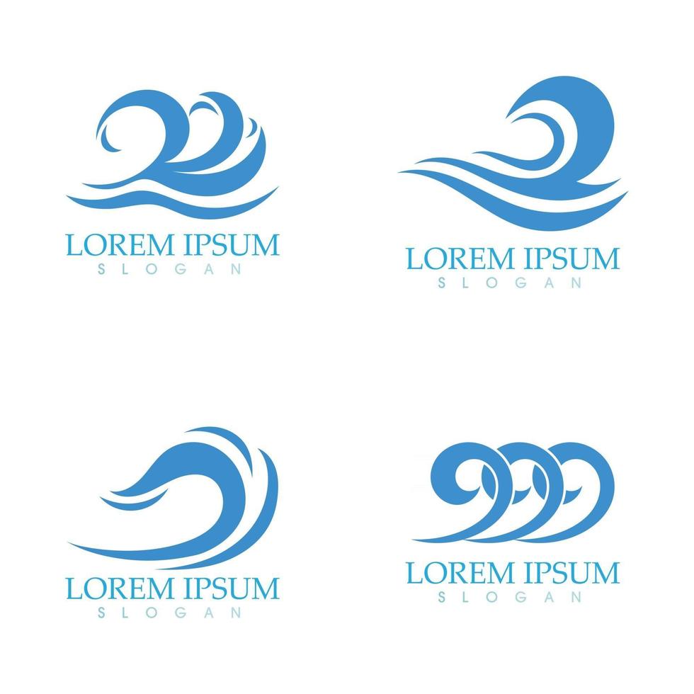 immagine vettoriale dell'icona del logo della spiaggia dell'acqua dell'onda