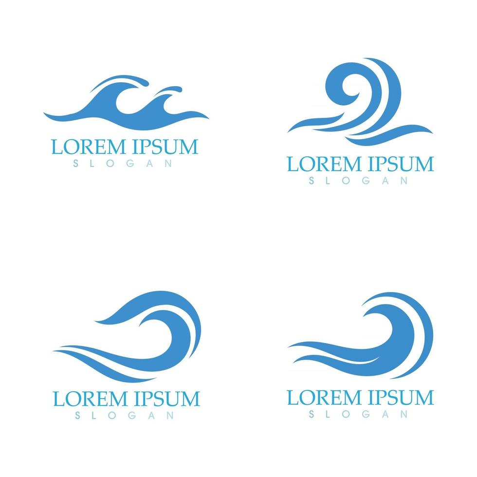 immagine vettoriale dell'icona del logo della spiaggia dell'acqua dell'onda
