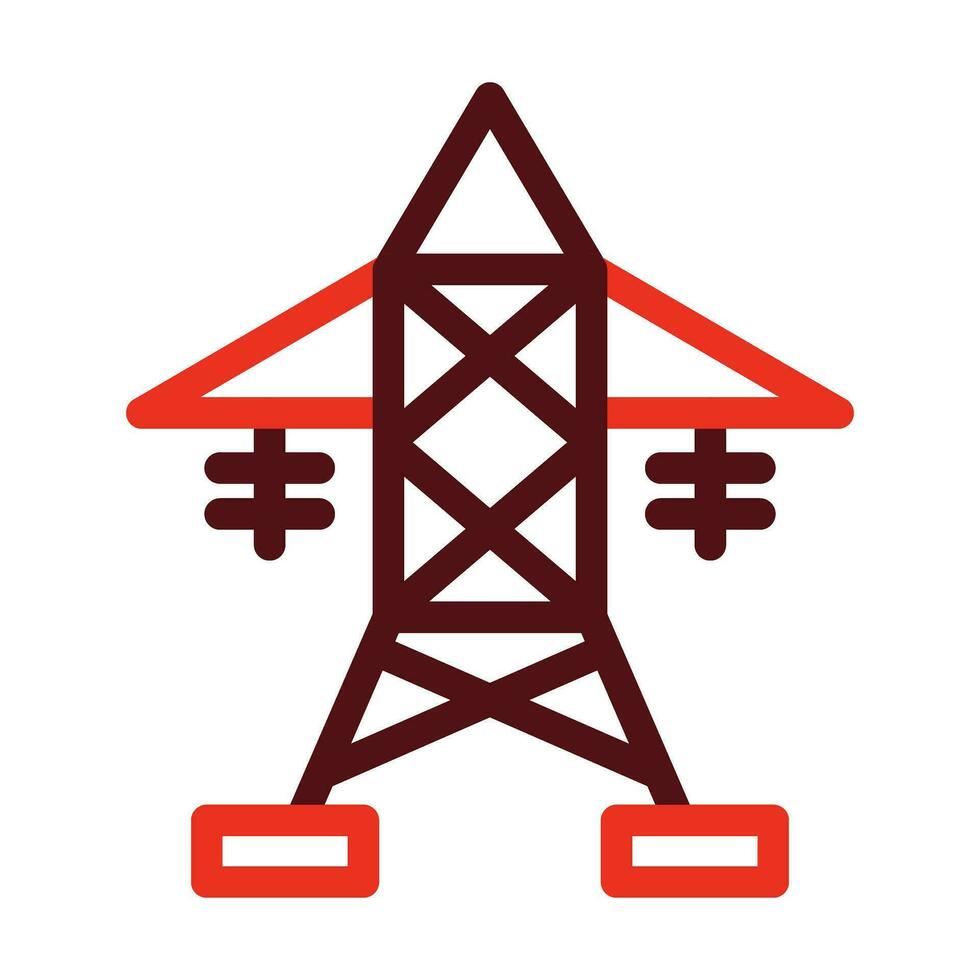 elettrico Torre vettore di spessore linea Due colore icone per personale e commerciale uso.