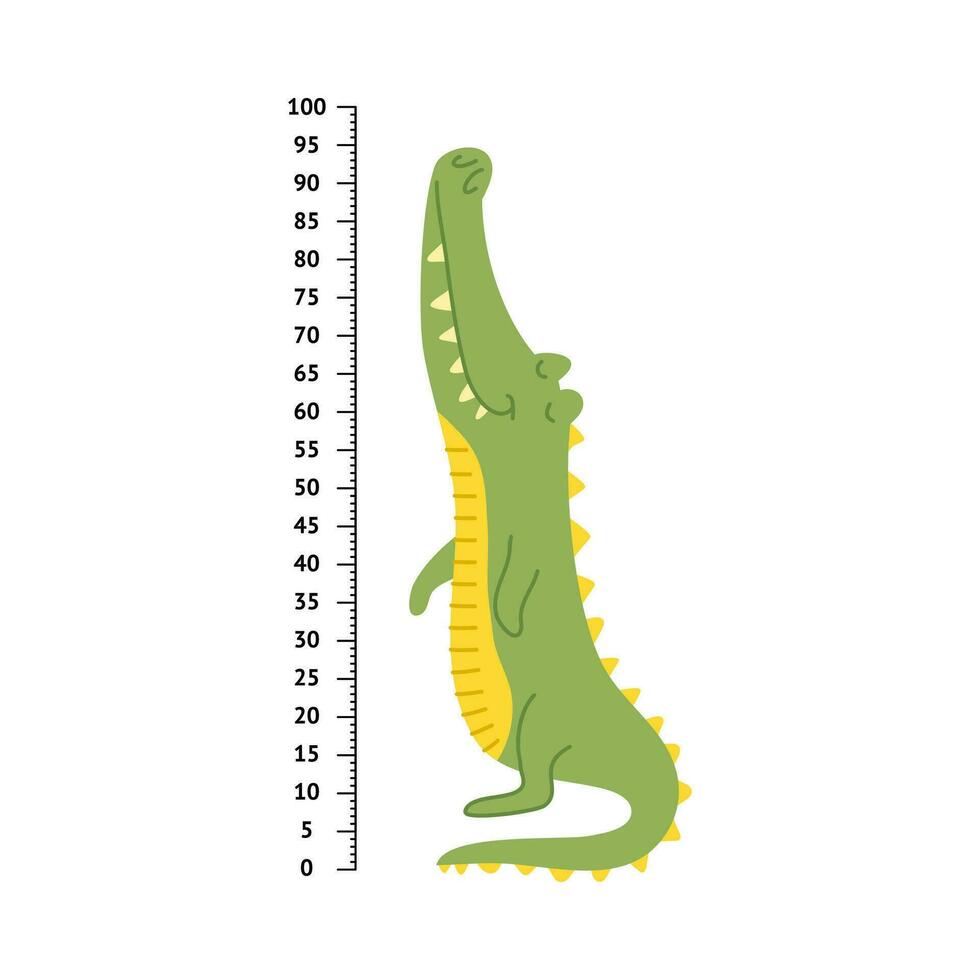 cartone animato colore bambini metro parete o altezza grafico o parete etichetta. vettore