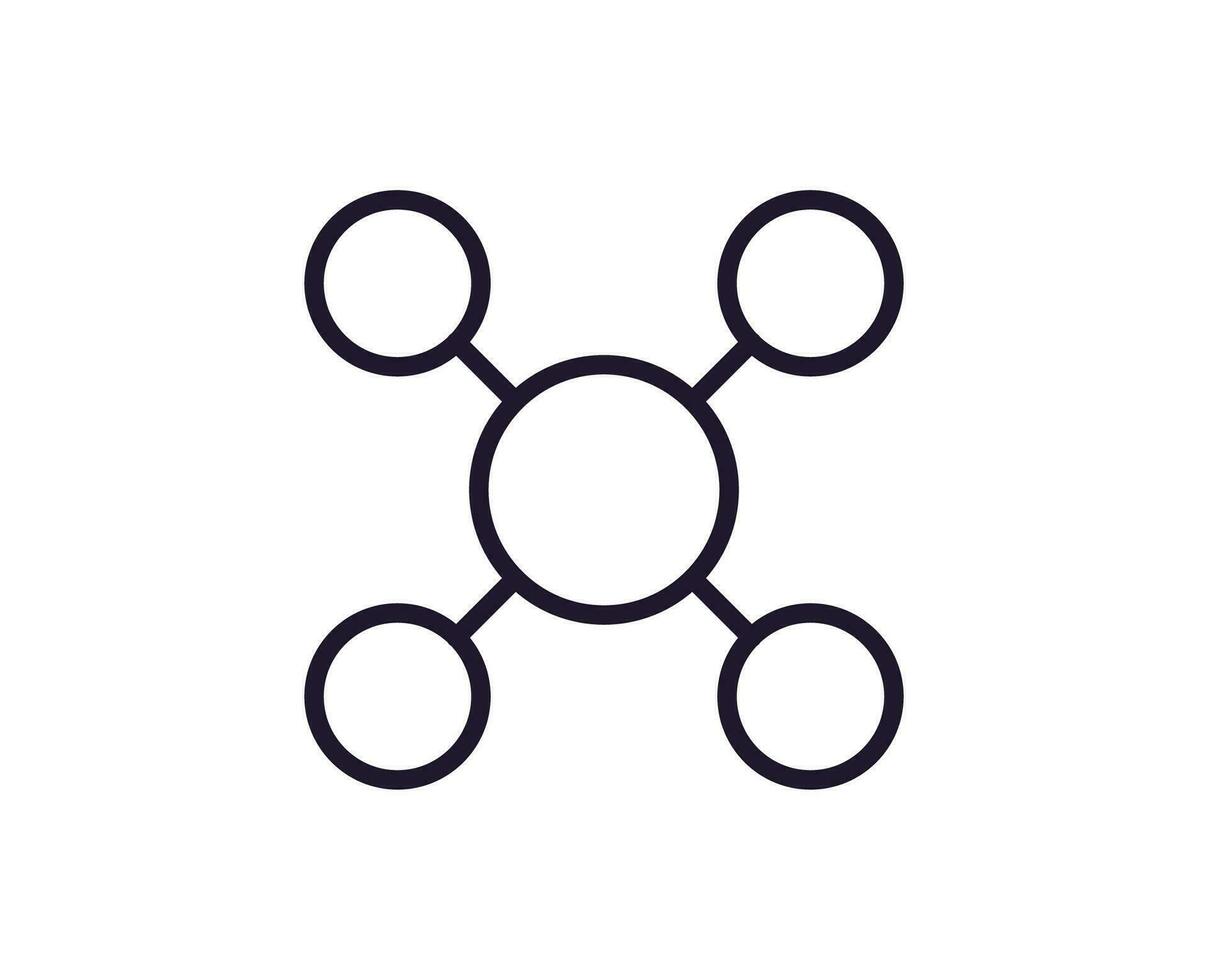 atomo linea icona su bianca sfondo vettore