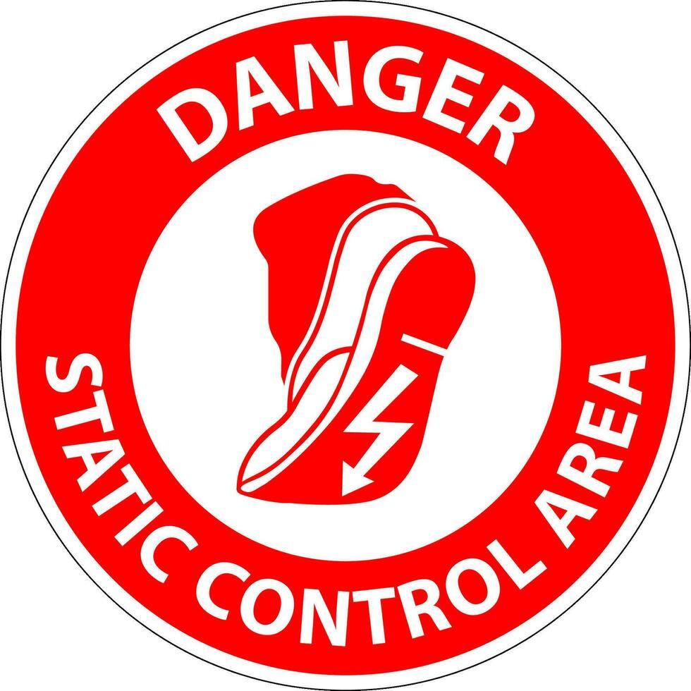 Pericolo cartello statico controllo la zona vettore