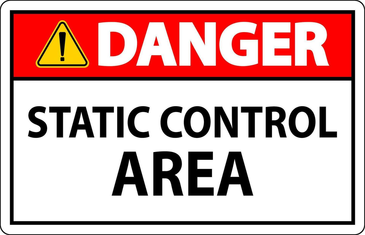 Pericolo cartello statico controllo la zona vettore