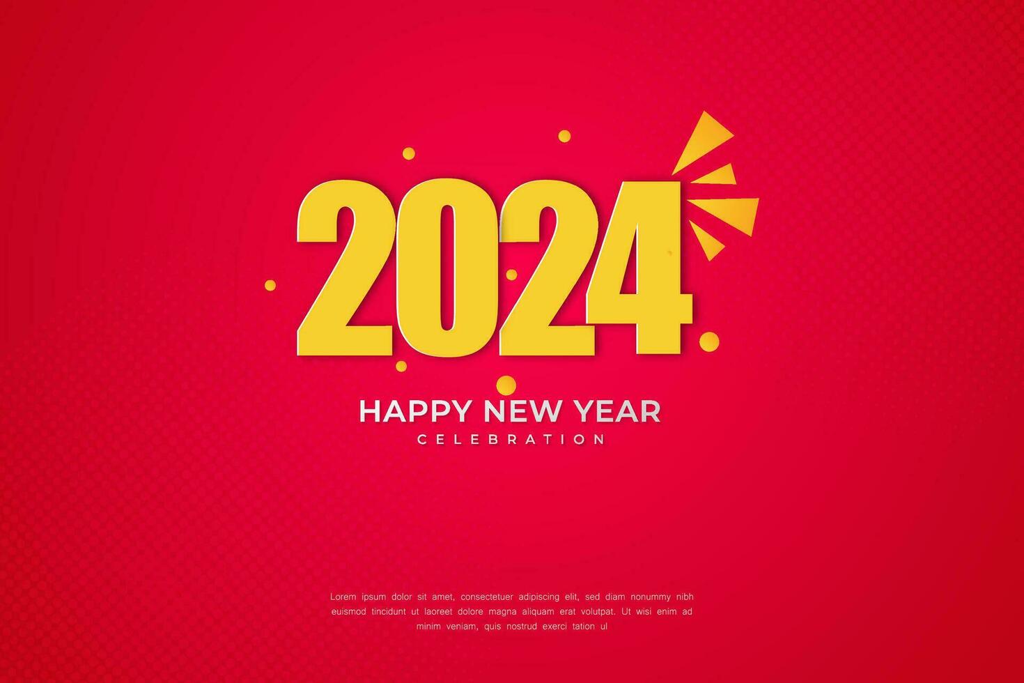 contento nuovo anno 2024. festivo realistico decorazione. celebrare 2024 festa vettore