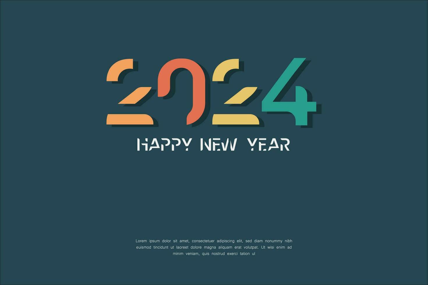 contento nuovo anno 2024. festivo realistico decorazione. celebrare 2024 festa. vettore