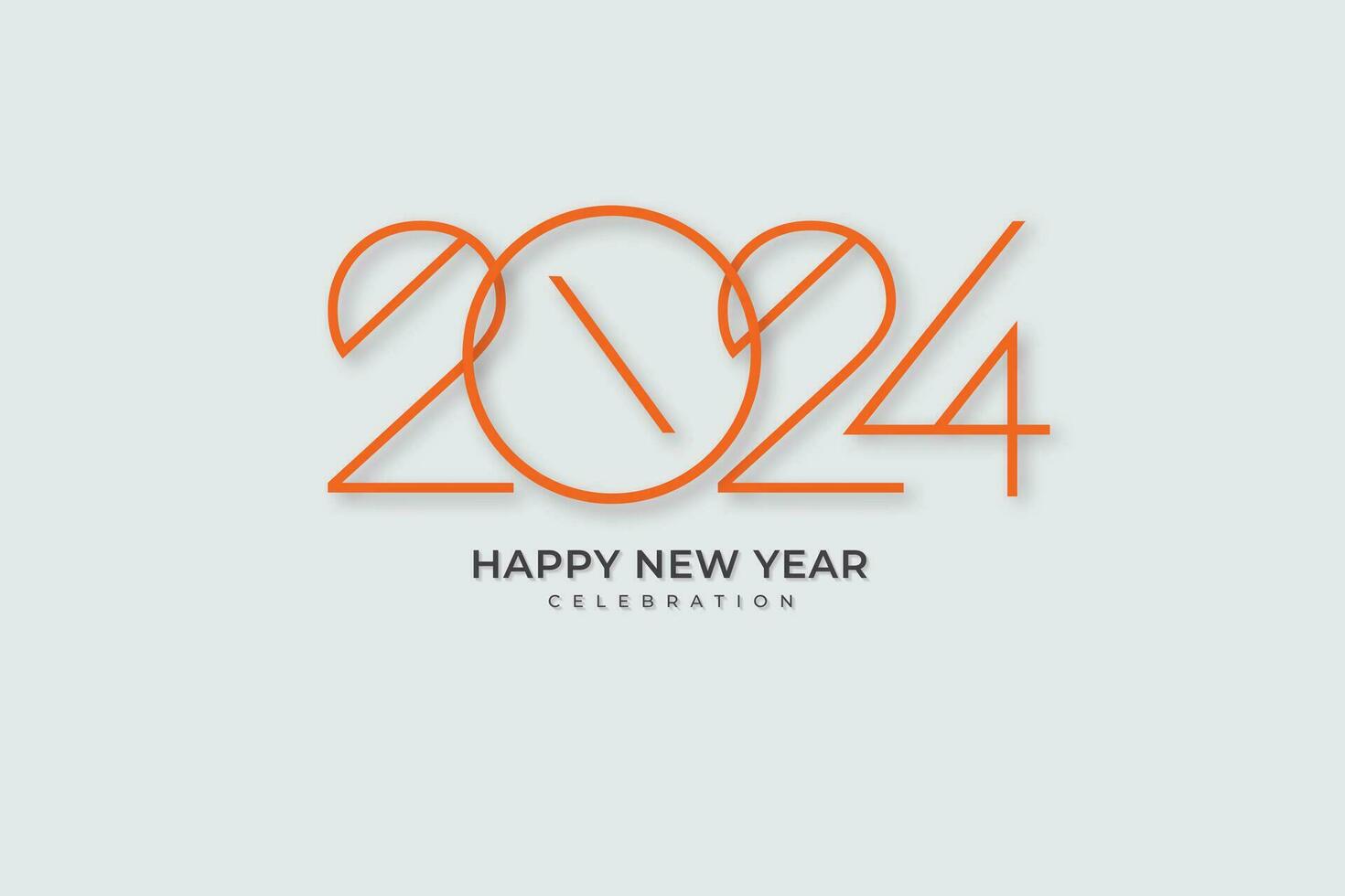 creativo concetto di 2024 contento nuovo anno manifesti. design modelli con tipografia logo 2024 per celebrazione e stagione decorazione. minimalista di moda sfondo per marchio, striscione, coperchio, carta vettore