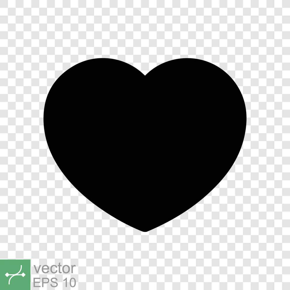 cuore icona isolato su modificabile sfondo. semplice piatto icona. nero amore forma simbolo, vuoto cuore silhouette cartello logo disegno, romantico nozze concetto. vettore illustrazione eps 10.