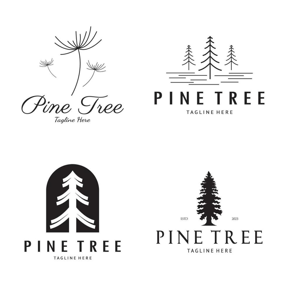 semplice pino o abete albero logo,sempreverde.per pino foresta, avventurieri, campeggio, natura, distintivi e affari.vettore vettore