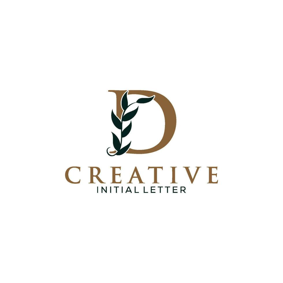 iniziale lettera d e floreale logo vettore, botanico minimalista lettera femminile loghi con biologico pianta elementi vettore