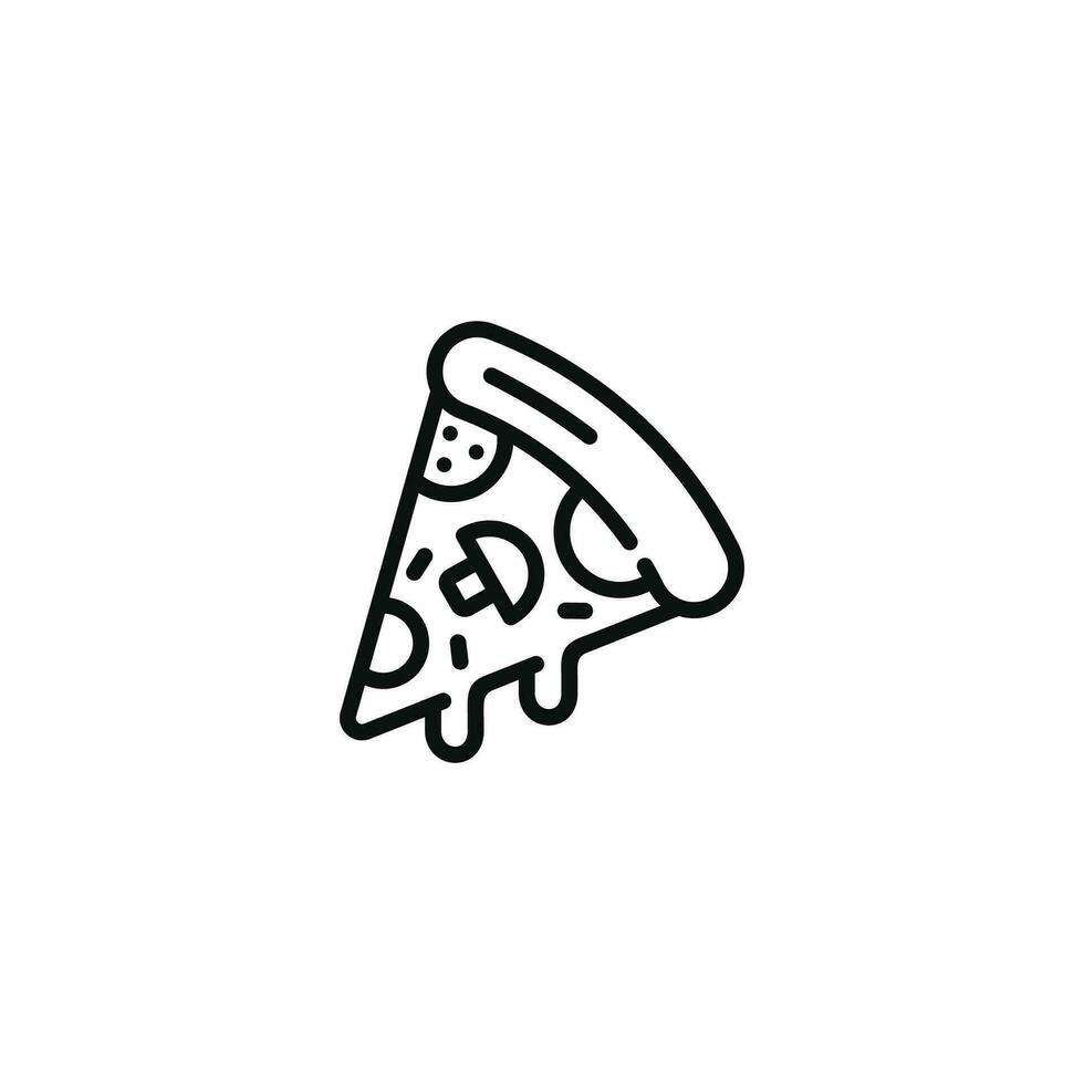 Pizza linea icona isolato su bianca sfondo vettore