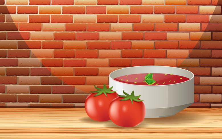 Una salsa di pomodoro e pomodoro fresco vettore