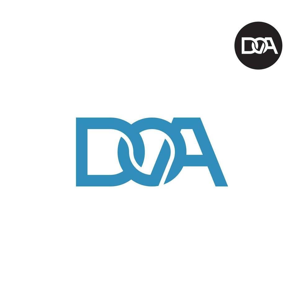lettera doa monogramma logo design vettore