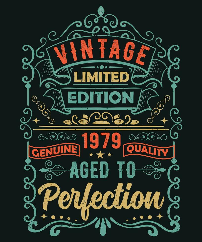 Vintage ▾ limitato edizione 1979 genuino qualità anziano per perfezione vettore