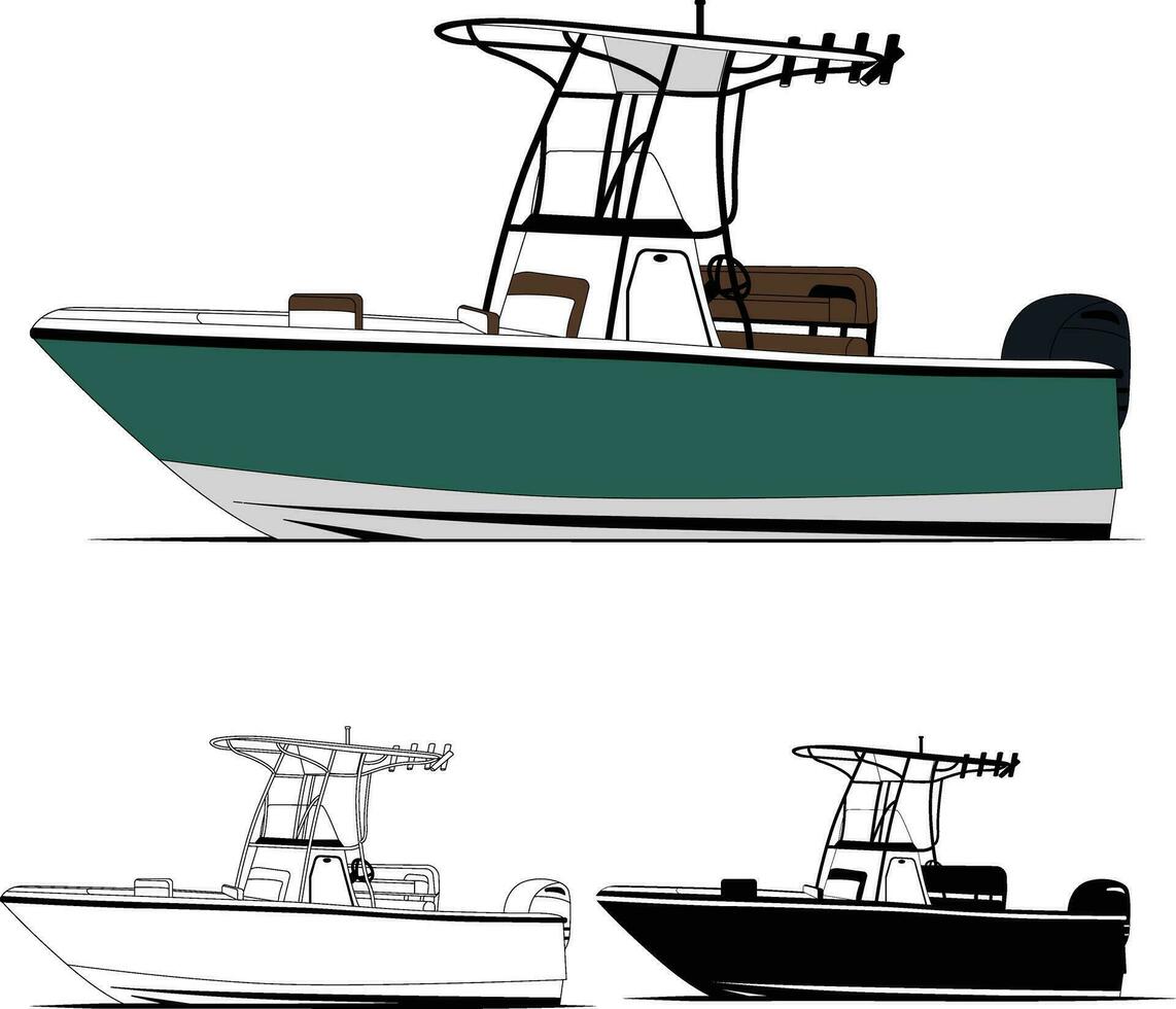 alto qualità pesca barca vettore arte, quale stampabile su vario materiali.