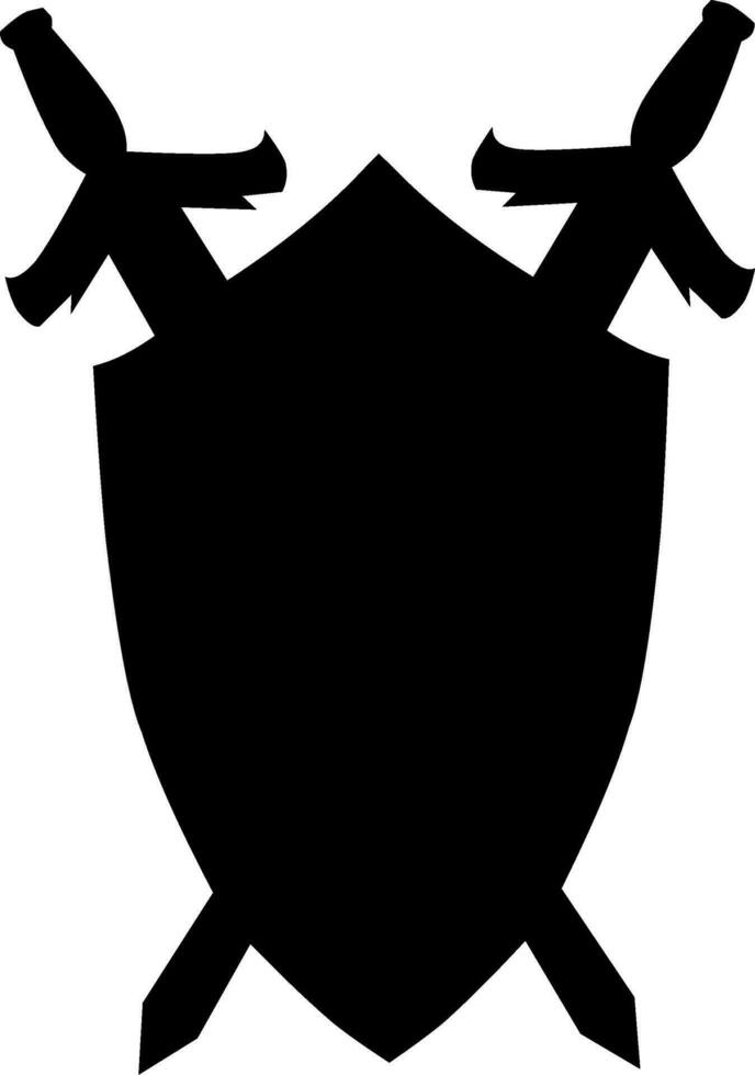 scudo silhouette vettore icona