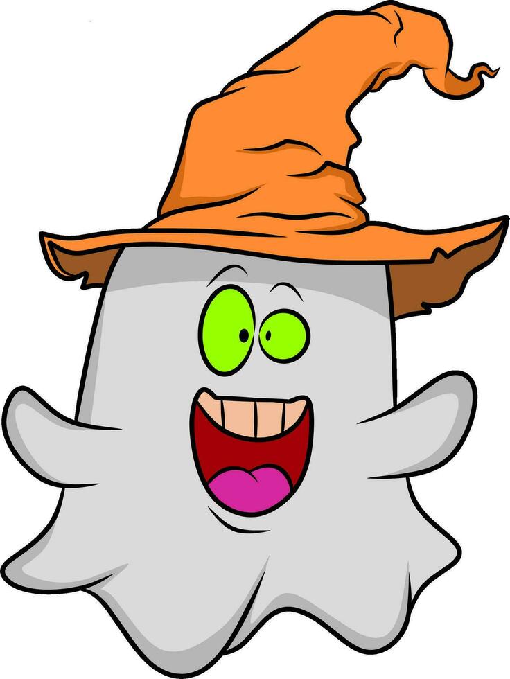 Halloween fantasma cartone animato personaggio vettore illustrazione