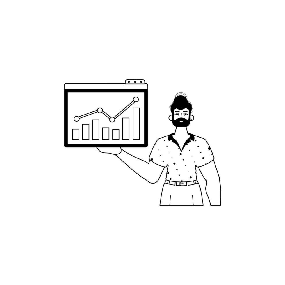 il derisione detiene un' grafico di emergenza con positivista morale capacità . nero e vuoto lineare stile. di moda stile, vettore illustrazione