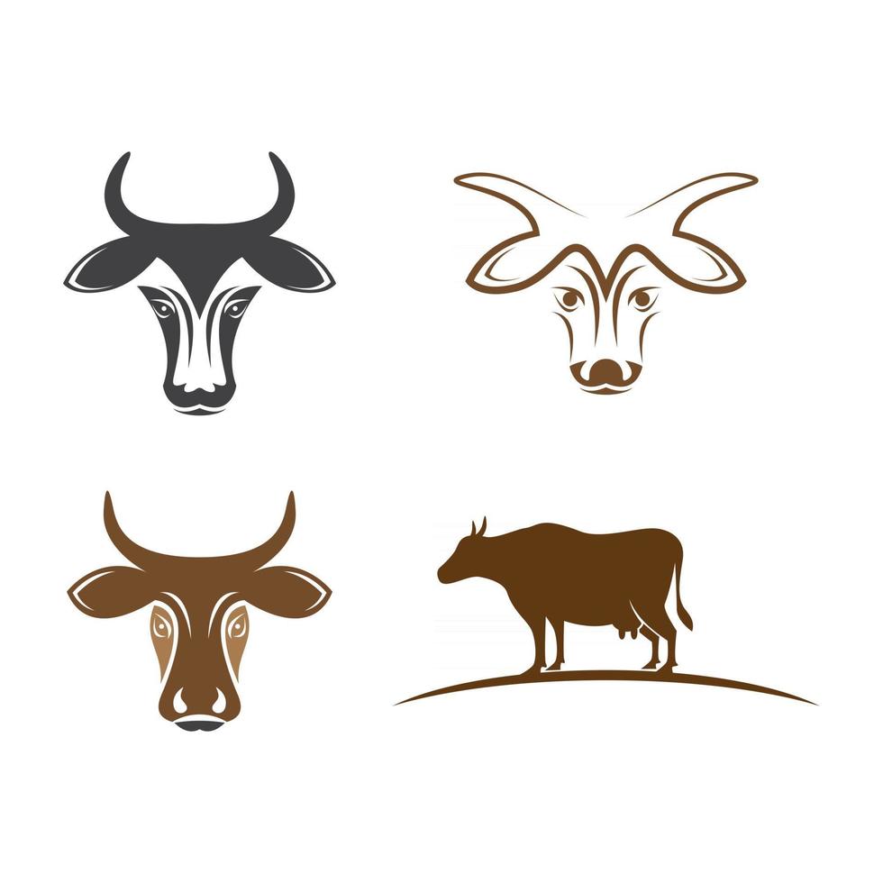 illustrazione delle immagini del logo della mucca vettore