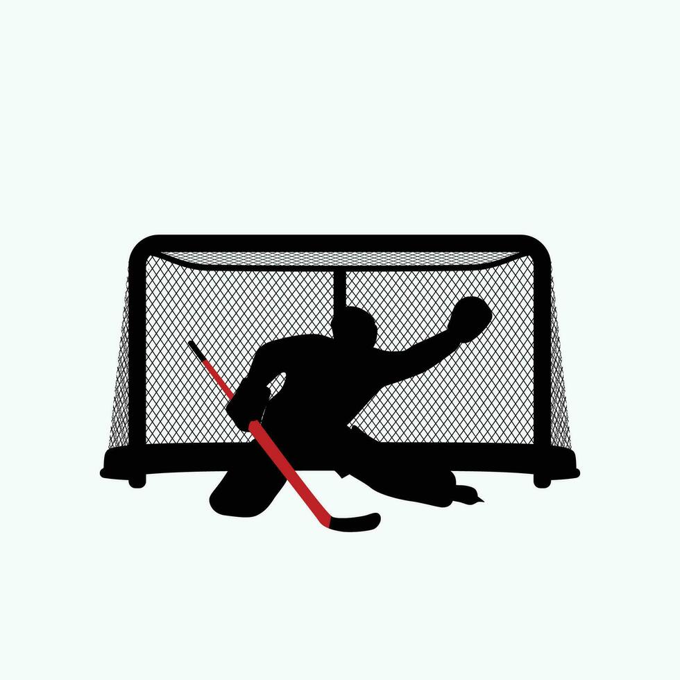 hockey portiere silhouette vettore