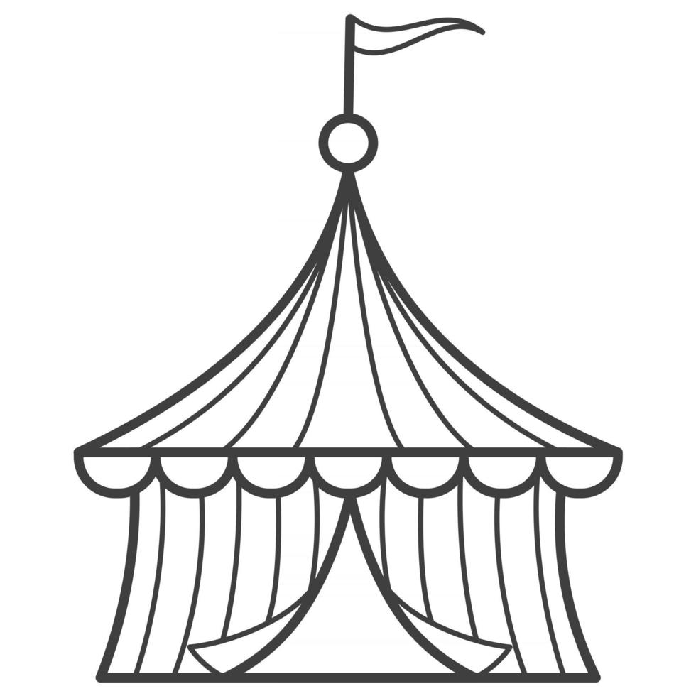 icona della linea del tendone da circo. contorno semplice pittogramma vettoriale. logo e simbolo. vettore