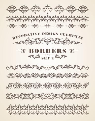 Vector Ornaments Borders. Elementi decorativi di design.