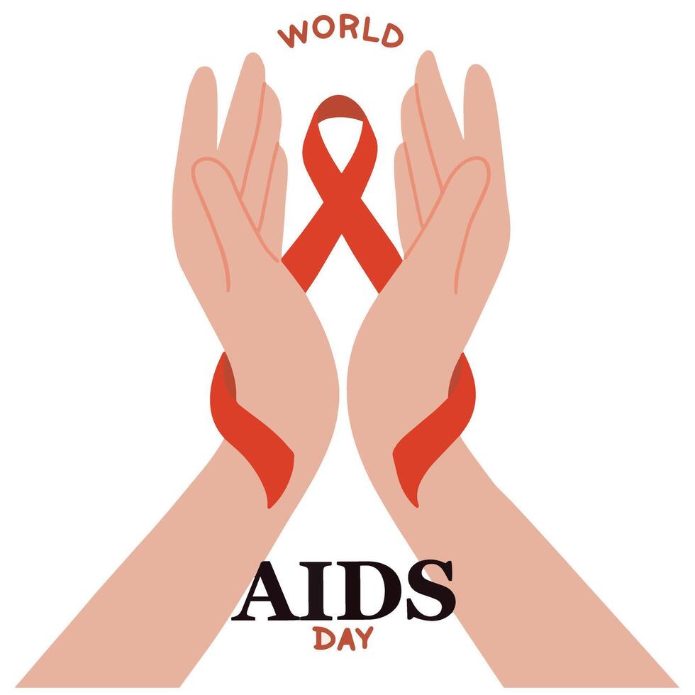 illustrazione vettoriale della giornata mondiale contro l'aids