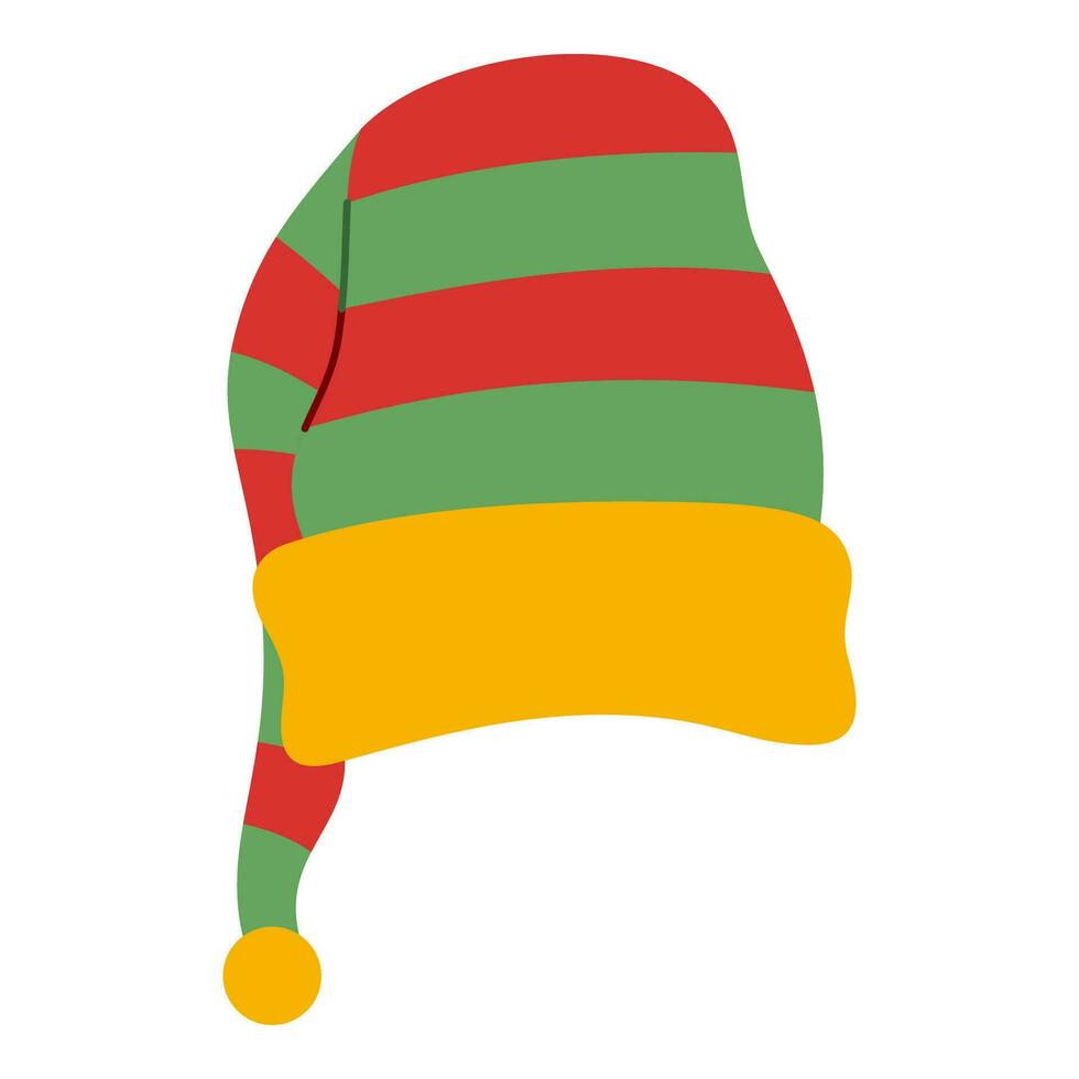 piatto elfo cappello elemento. Natale evento. vettore illustrazione